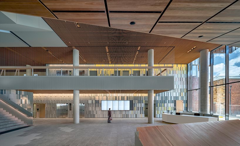 A digitized image of the ceramic wall at the new Bendigo Law Courts