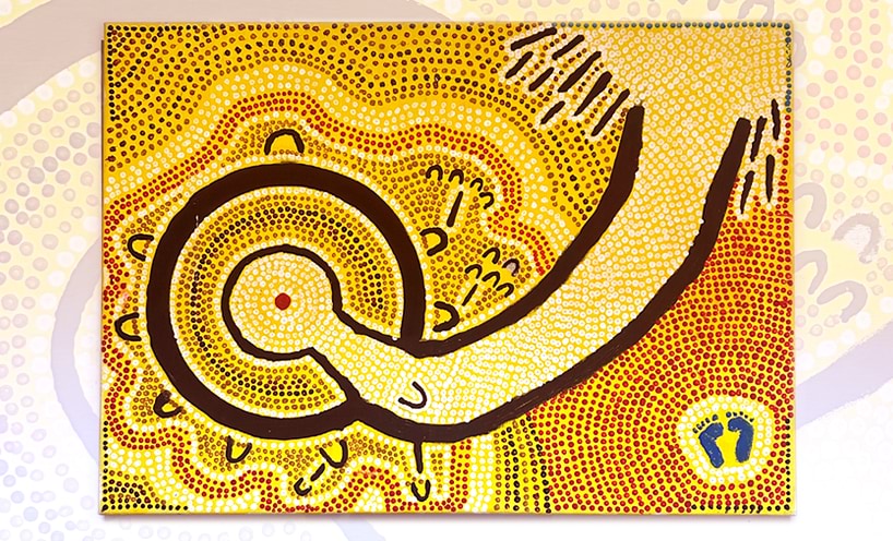 A dot painting by Ursulla